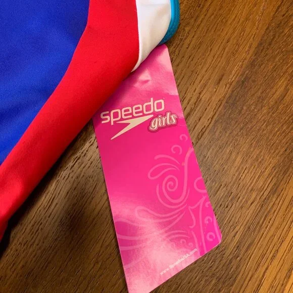 SPEEDO Performance Swimsuit Girls 12 One Piece Blue Swim Team NWT NEW Keyhole - Picture 6 of 9